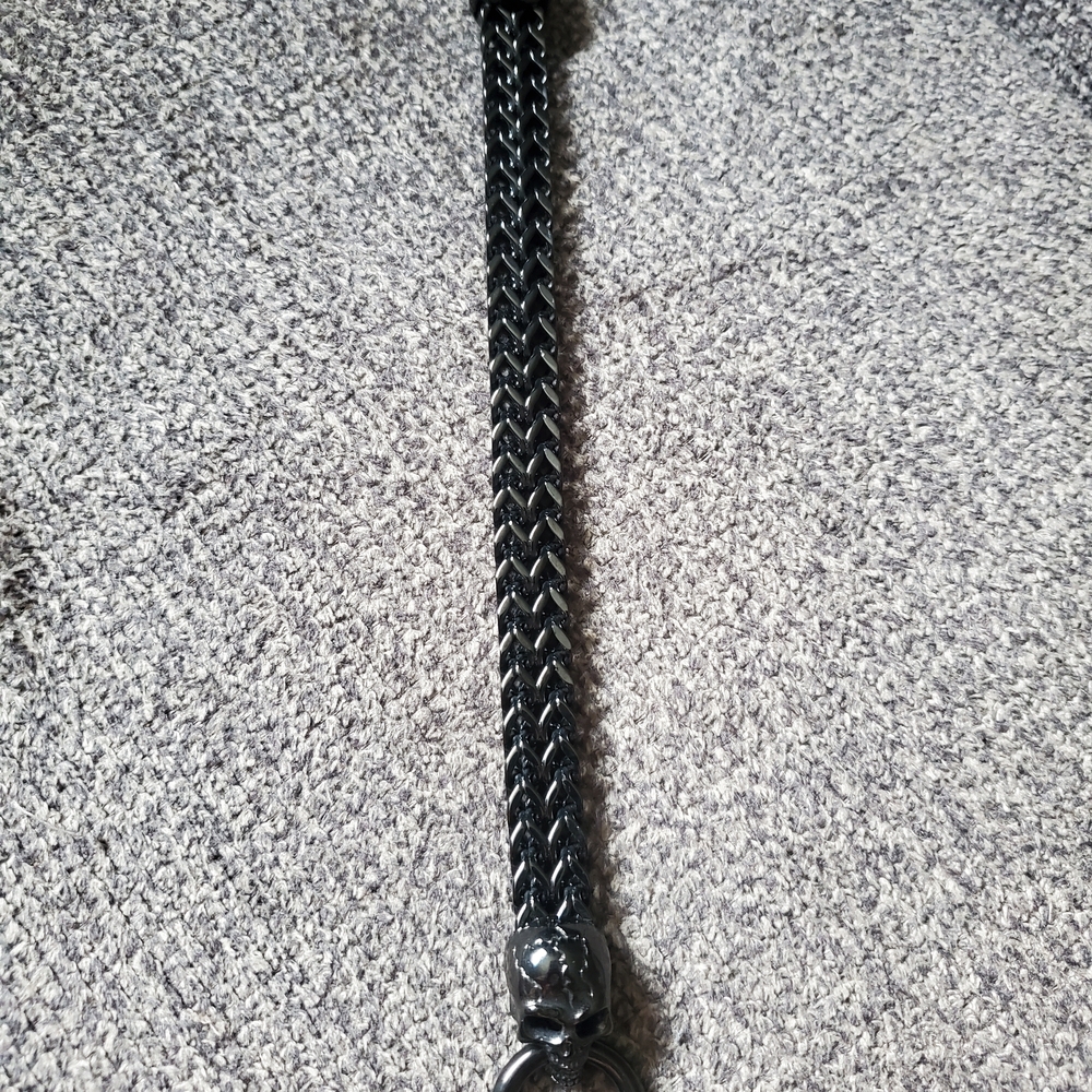 Black Stainless Steel Skull Bracelet - Picture 4 of 6